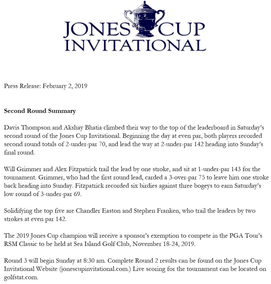 Jones Cup Invitational - Round Two Results 1